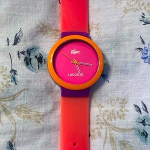 Retro Fluorescent Lacoste Watch Excellent Condition Hardly Worn Fun Summer